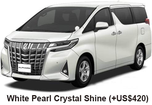Toyota Alphard Aero Executive Lounge Color: White Pearl Crystal Shine