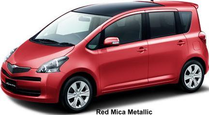 Toyota Ractis New Car Red Mica Metallic Color