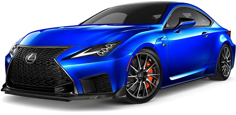 New Lexus RC F Left Hand Drive body color: Heat Blue