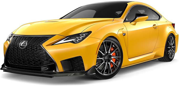 New Lexus RC F Left Hand Drive body color: Naples Yellow