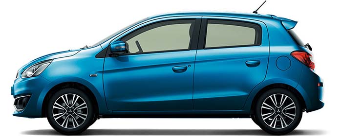 New Mitsubishi Mirage Left Hand Drive body color: Medium Blue Mica