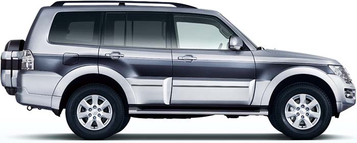 New Mitsubishi Pajero Left Hand Drive body color: Cool Silver Metallic Eiger Gray Metallic