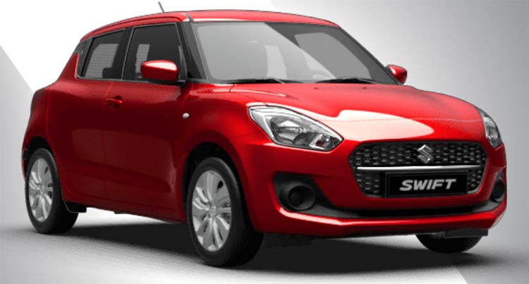 New Suzuki Swift Left Hand Drive body color: Burning Red Pearl Metallic