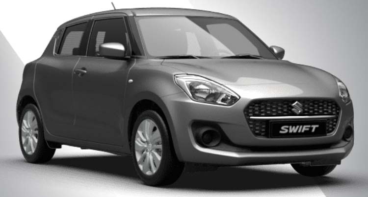 New Suzuki Swift Left Hand Drive body color: Premium Silver Metallic