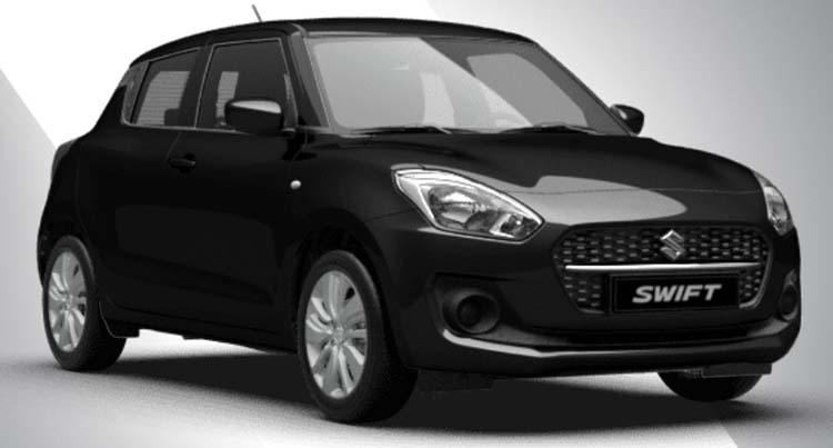 New Suzuki Swift Left Hand Drive body color: Super Black Pearl