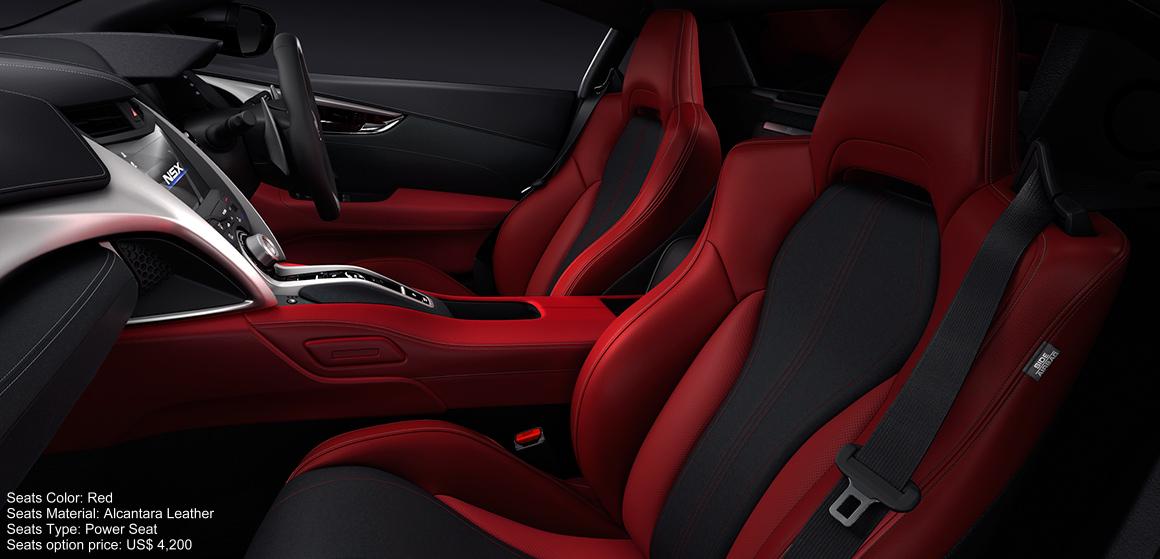 New Honda NSX Interior color: Red (Alcantara Leather) Power Seat