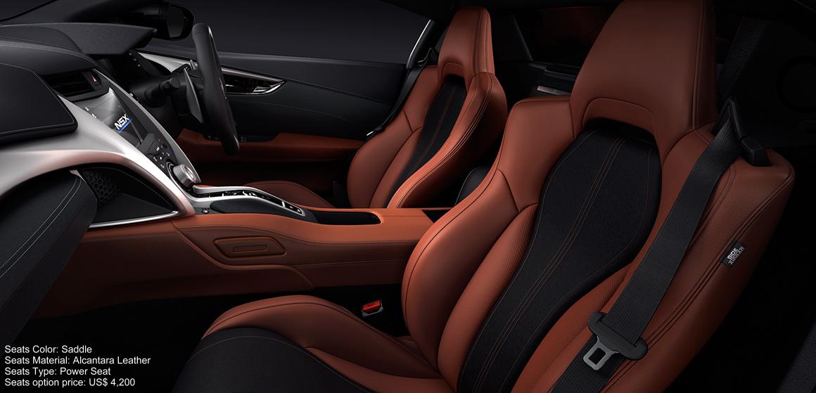 New Honda NSX Interior color: Saddle (Alcantara Leather) Power Seat