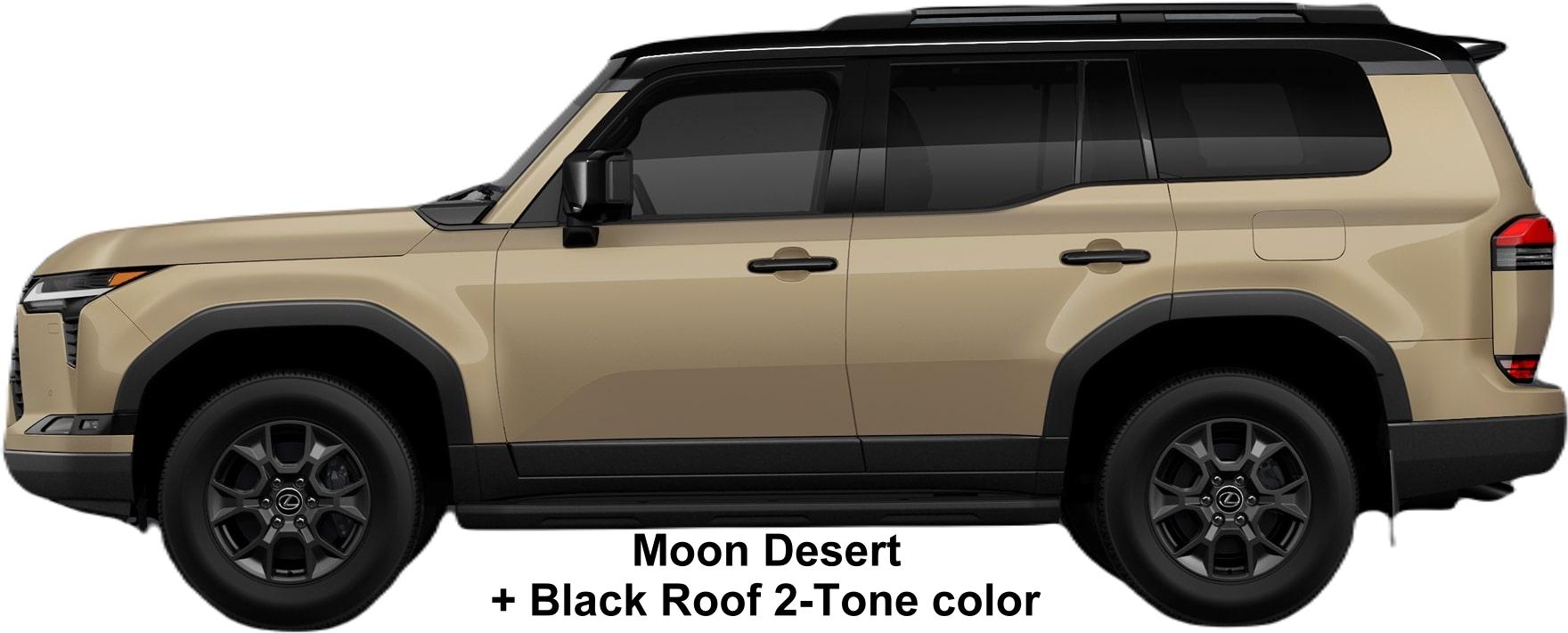 New Lexus GX550 Overtrail+ body color: Moon Desert + Black Roof (Two Tone color)