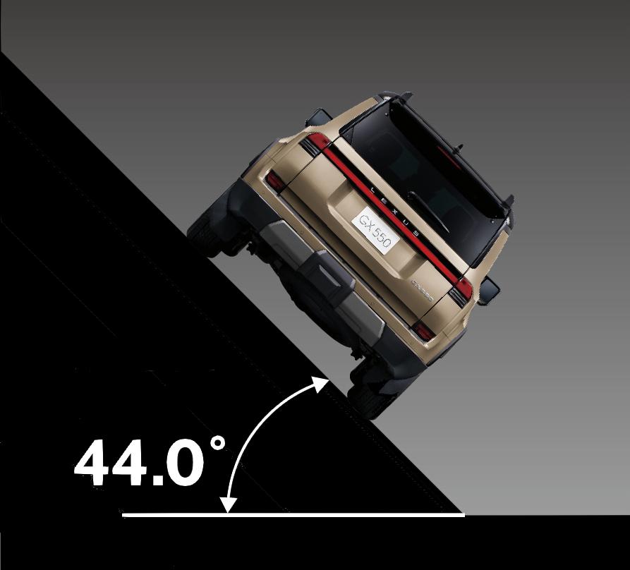 New Lexus GX550 Overtrail+ photo: Stability 44 Degree view image