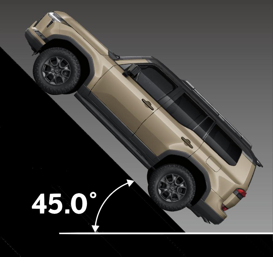 New Lexus GX550 Overtrail+ photo: Stability 45 Degree view image