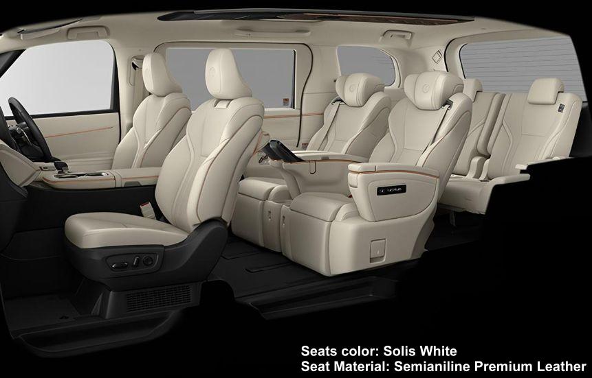 New Lexus LM500H VL Luxury Model photo: Interior view image (Solis White)