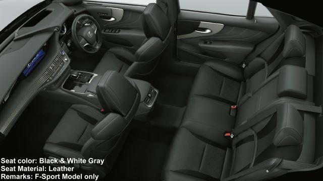 New Lexus LS500h Seat color: Black & White Gray (Leather) F-Sport Model only