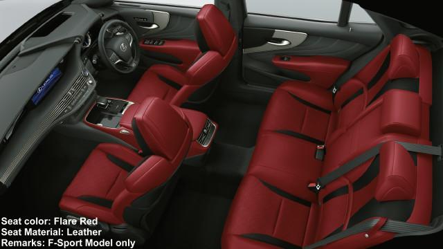 New Lexus LS500h Seat color: Flare Red (Leather) F-Sport Model only