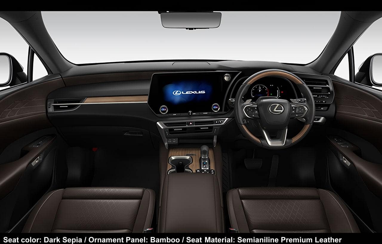 New Lexus RX450h+ Version-L Seat color: Dark Sepia / Ornament Panel: Bamboo / Seat Material: Semianiline Premium Leather