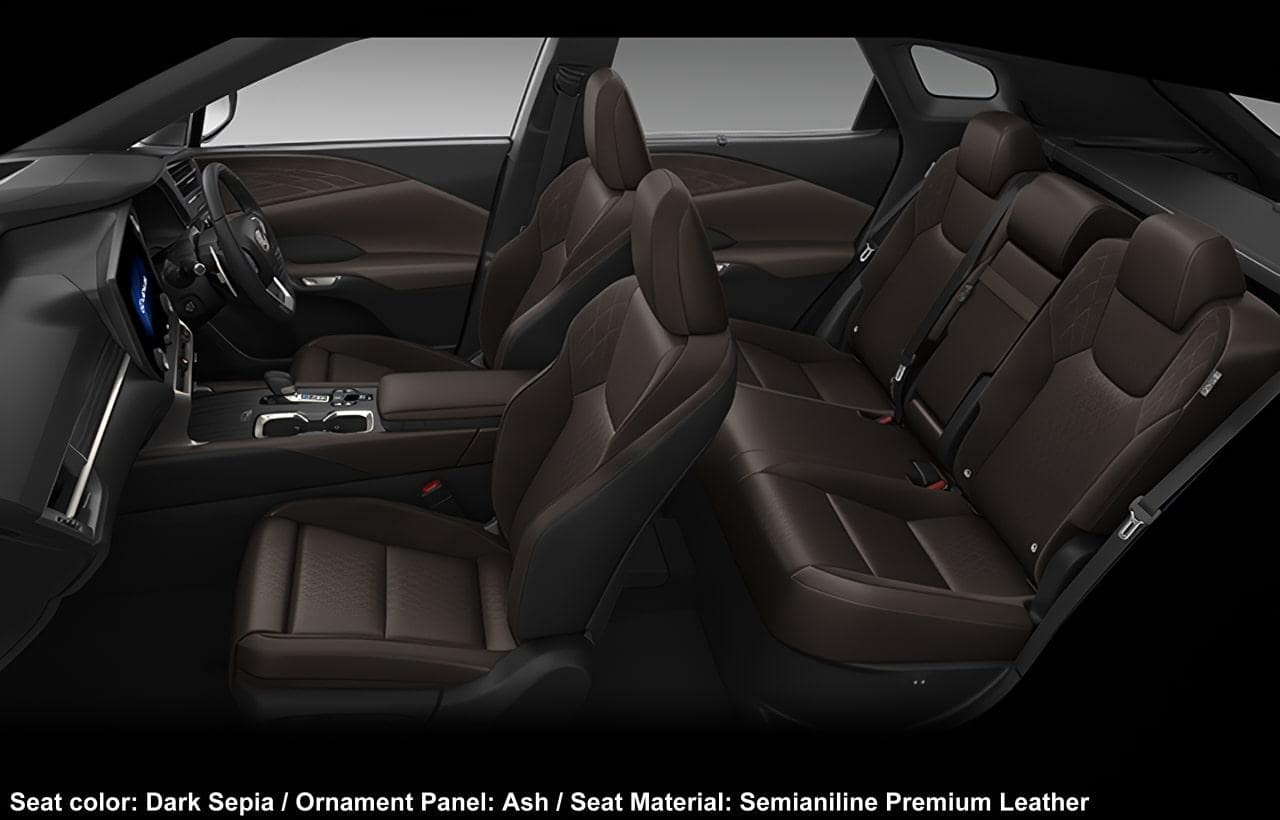 New Lexus RX450h+ Version-L Seat color: Dark Sepia / Ornament Panel: Ash / Seat Material: Semianiline Premium Leather