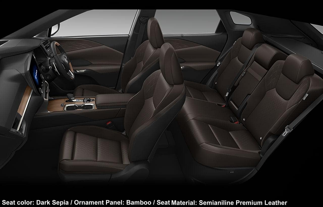 New Lexus RX450h+ Version-L Seat color: Dark Sepia / Ornament Panel: Bamboo / Seat Material: Semianiline Premium Leather