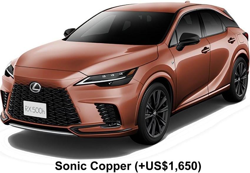 New Lexus RX500h F-Sport Performance body color: Sonic Copper (+US$1,650)