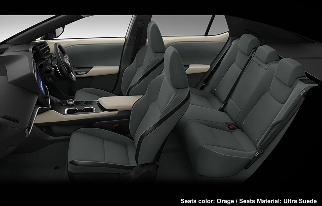 New Lexus RZ300e Interior photo: Seats color: Grayscale / Seats Material: Ultra Suede