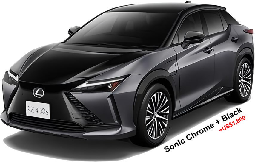 New Lexus RZ450e body color: SONIC CHROME + BLACK (+US$1,800)