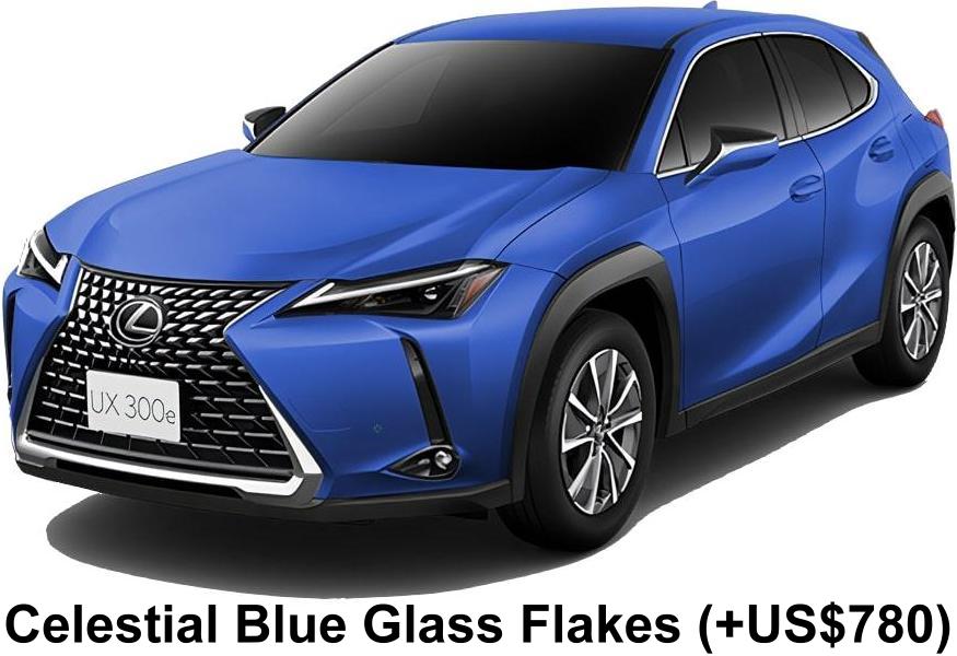 New Lexus UX300e body color: Celestial Blue Glass Flakes (+US$780)