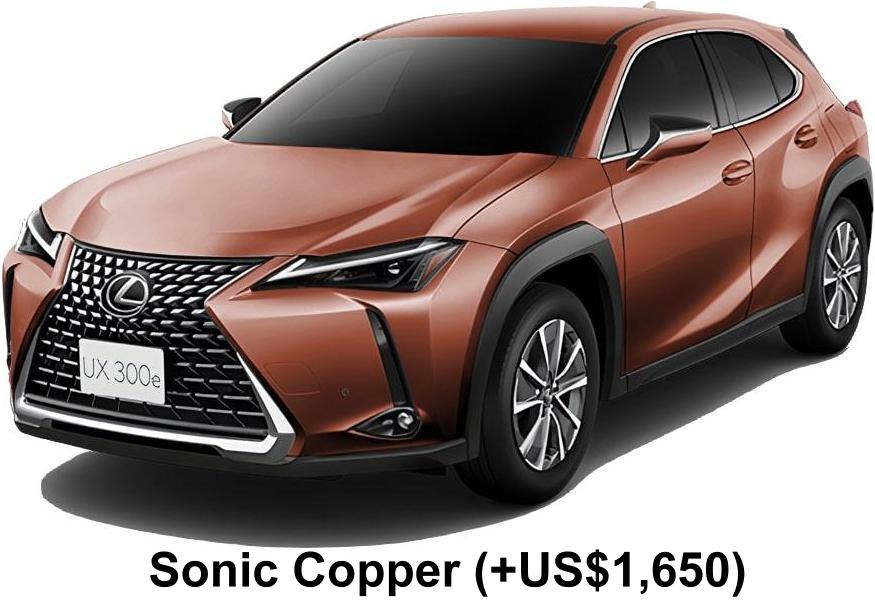 New Lexus UX300e body color: Sonic Copper (+US$1,650)