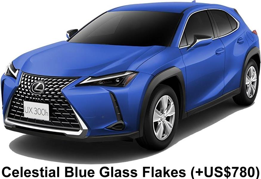 New Lexus UX300H body color: Celestial Blue Glass Flakes (+US$780)