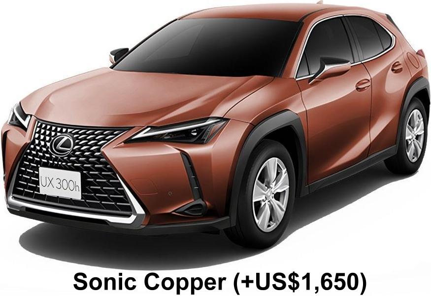 New Lexus UX300H body color: Sonic Copper (+US$1,650)