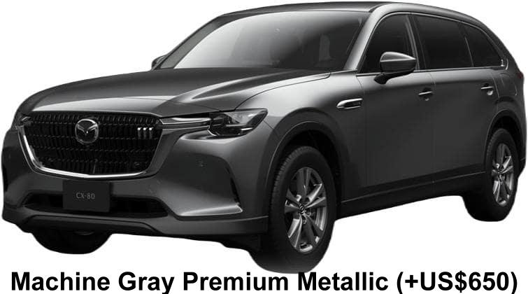 New Mazda CX80 body color: Machine Gray Premium Metallic (option color +US$650)