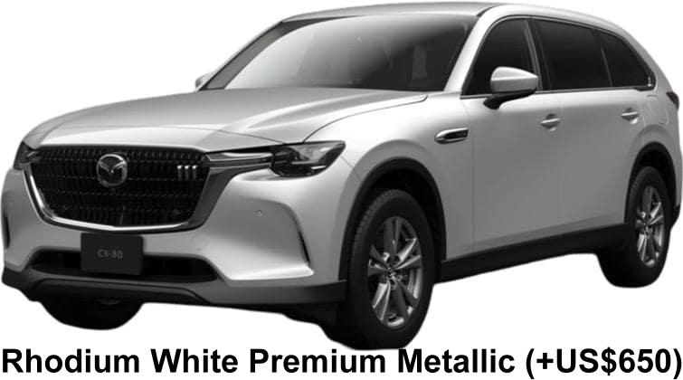 New Mazda CX80 body color: Rhodium White Premium Metallic (option color +US$650)