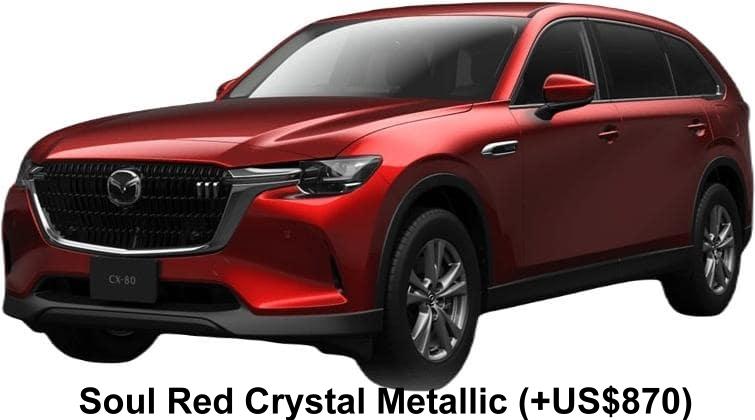 New Mazda CX80 body color: Soul Red Crystal Metallic (option color +US$870)