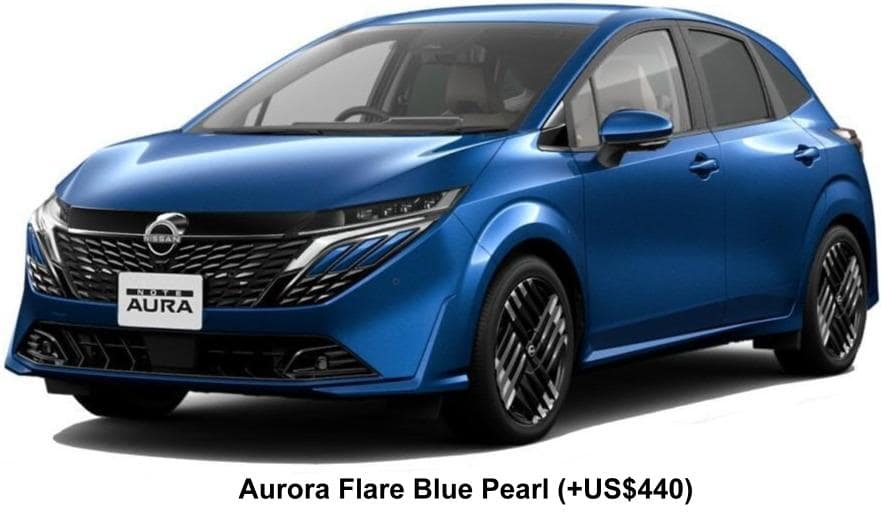 Nissan Aura e-Power body color: Aurora Flare Blue Pearl (+US$440)