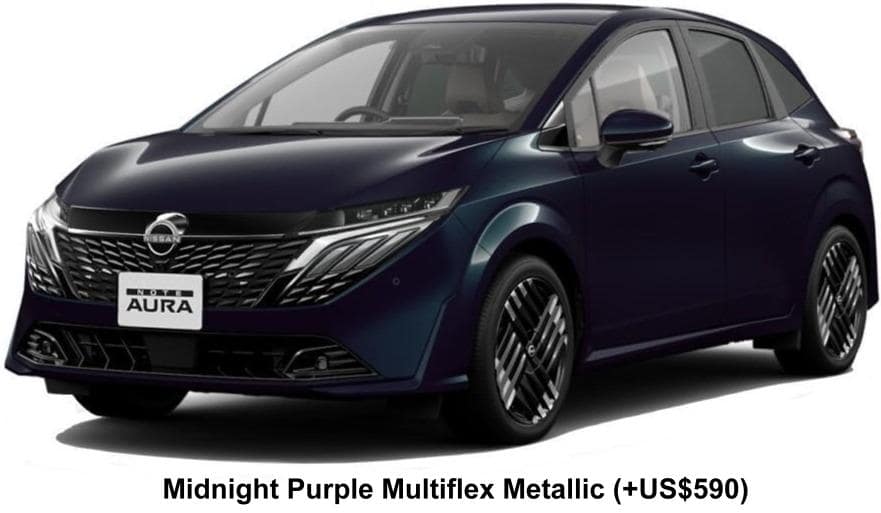 Nissan Aura e-Power body color: Midnight Purple Multiflex Metallic (+US$590)