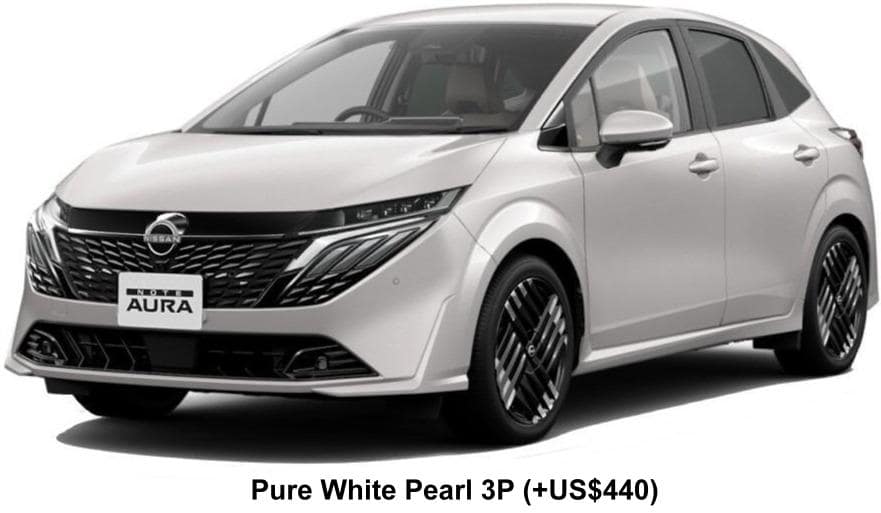 Nissan Aura e-Power body color: Pure White Pearl 3P (+US$440)