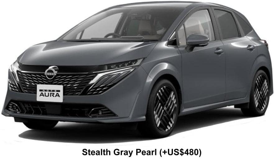 Nissan Aura e-Power body color: Stealth Gray Pearl (+US$480)