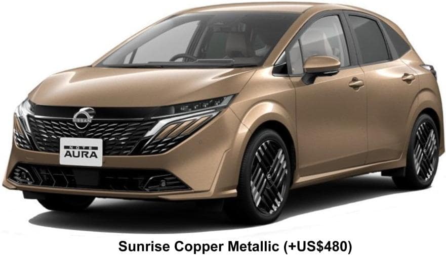 Nissan Aura e-Power body color: Sunrise Copper Metallic +US$480