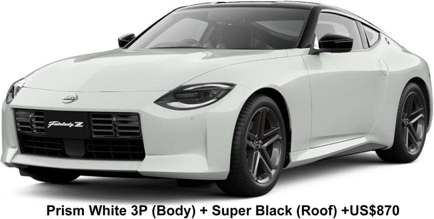 New Nissan Fairlady Z body color: PRISM WHITE 3P (Body Color) + SUPER BLACK (Roof Color) Option color +US$ 870