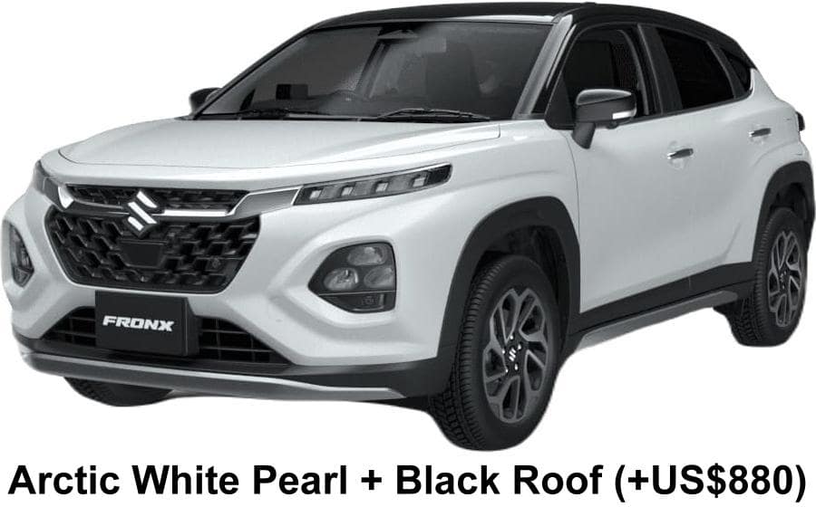 New Suzuki Fronx body color: Arctic White Pearl + Black Roof (option color +US$880)