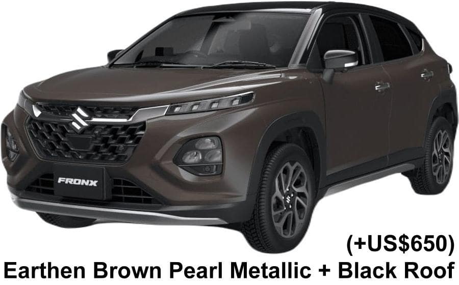 New Suzuki Fronx body color: Earthen Brown Pearl Metallic + Black Roof (option color +US$650)