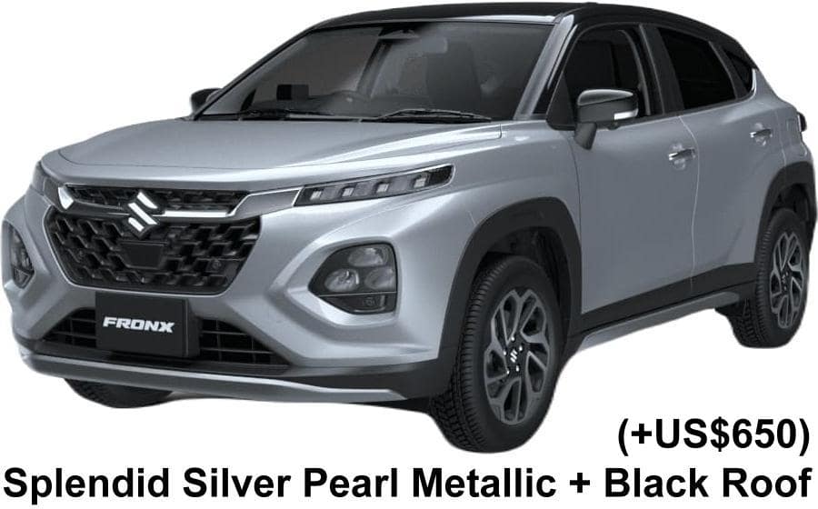 New Suzuki Fronx body color: Splendid Silver Pearl Metallic + Black Roof (option color +US$650)