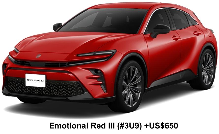 Toyota Crown Sport Z body color: Emotional Red III (#3U9) +US$650