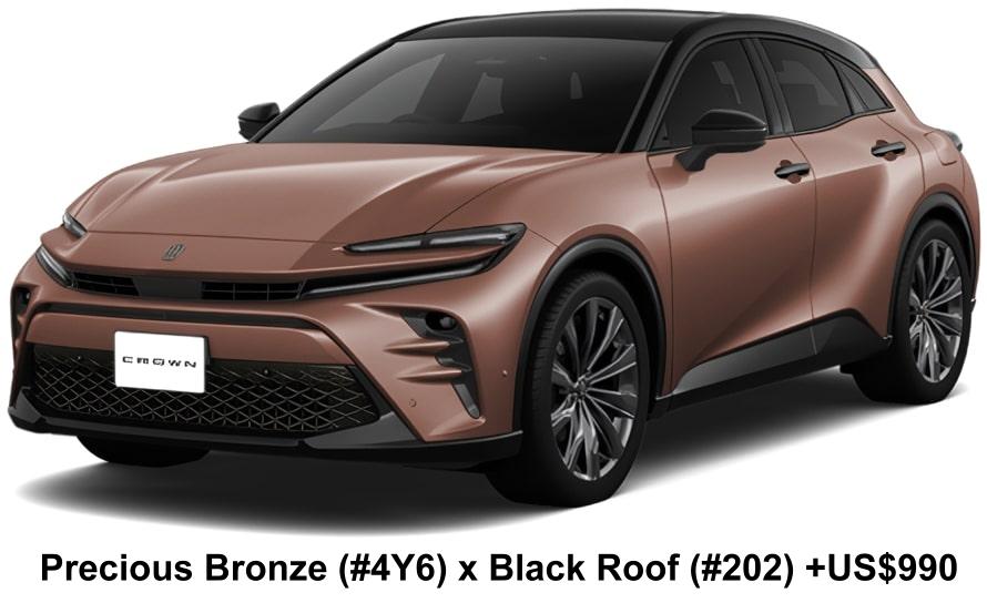 Toyota Crown Sport Z body color: Precious Bronze (#4Y6) x Black Roof (#202) +US$990