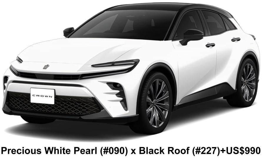 Toyota Crown Sport Z body color: Precious White Pearl (#090) x Black Roof (#227) +US$990