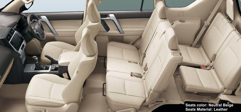 New Toyota Land Cruiser PRADO TXL photo: Interior view image (Neutral Beige Leather Seats)