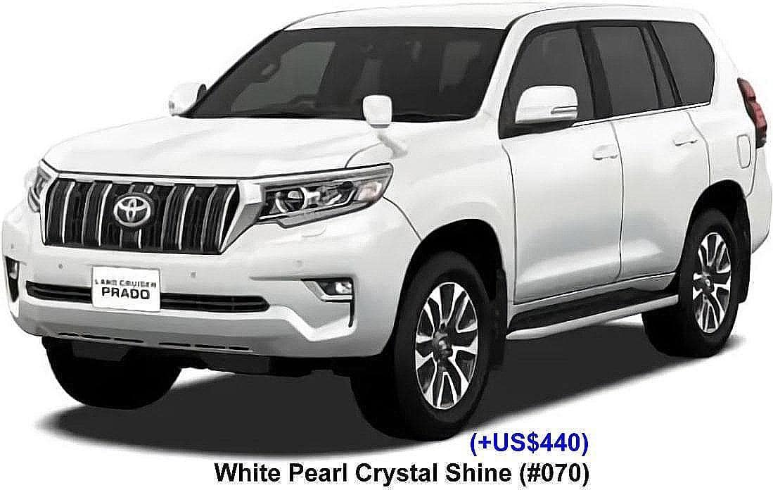 New Toyota land Cruiser Prado TZG body color: WHITE PEARL CRYSTAL SHINE (Color No. 070)