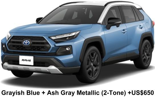 New Toyota Rav4 Adventure body color: GRAYISH BLUE + ASH GRAY METALLIC ROOF (2-TONE COLOR) +US$650