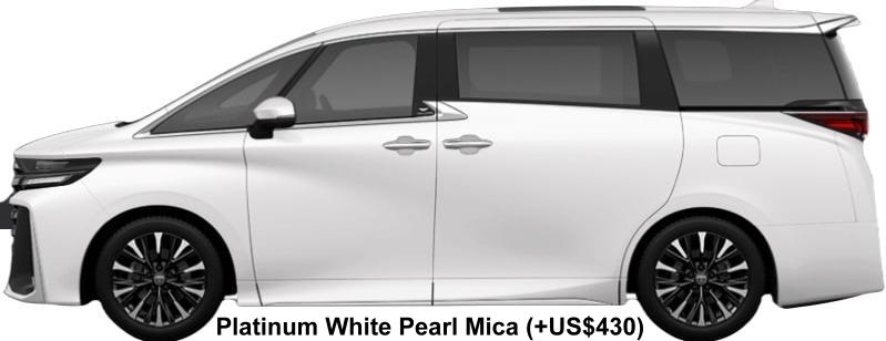 New Toyota Vellfire Executive Lounge body color: PLATINUM WHITE PEARL MICA (+US$430)