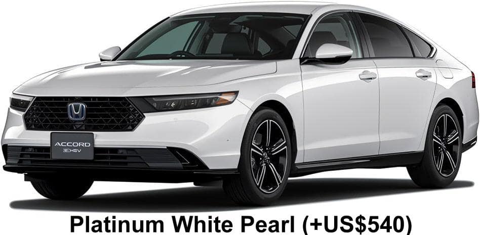 Honda Accord e-HEV body color: Platinum White Pearl (+US$540)