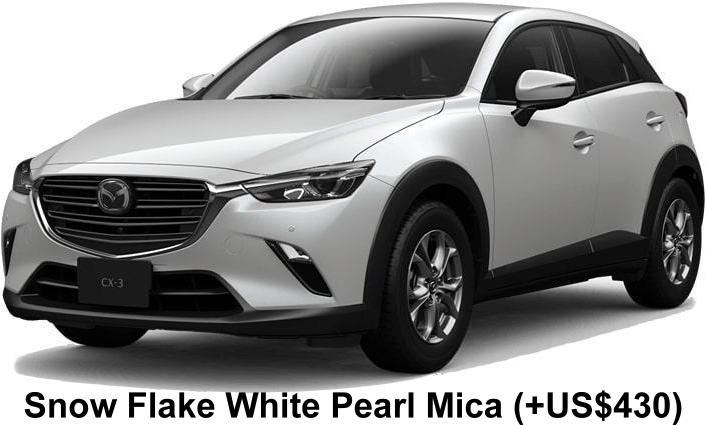 Mazda CX3 body color: Snow Flake White Pearl Mica (+US$430)