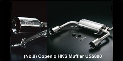 Daihatsu Copen Cero Accessory: (No.9) Copen x HKS Muffler US$ 890