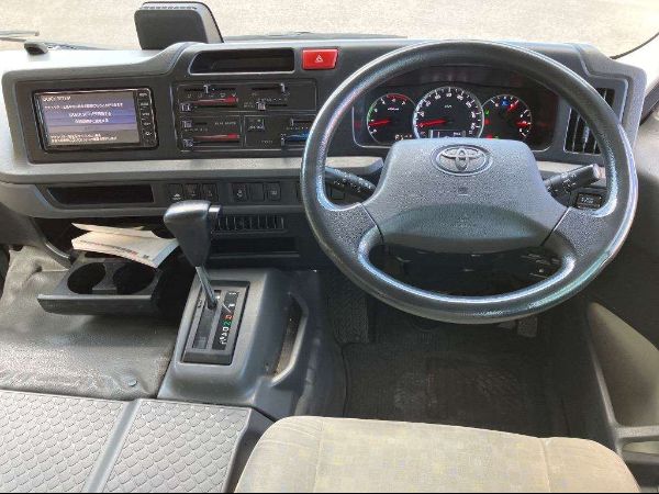 Stock No. BT1039 Used Toyota Coaster Bus 2020 Model photo: Cockpit view image (driver view picture)